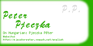 peter pjeczka business card